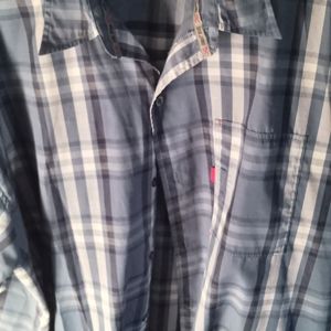2xl blue and white dress shirt
